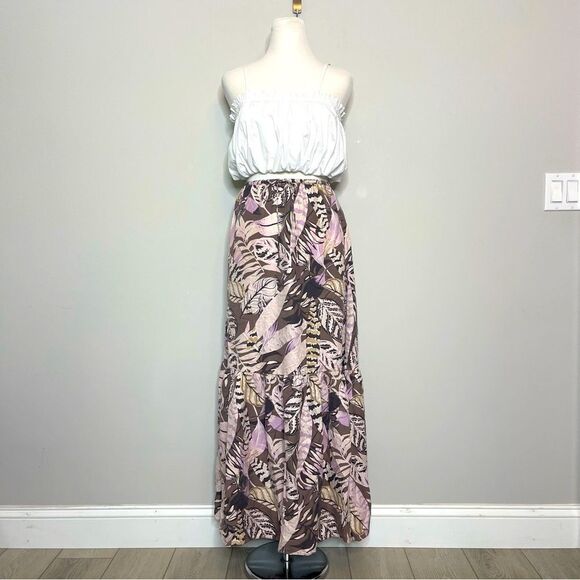 $178 Unsubscribed drew waist silk maxi skirt NWT - Picture 1 of 9